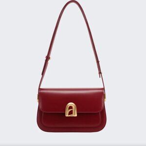 NWOT La Festin Genuine Leather Cherry Red Shoulder/Crossbody Bag